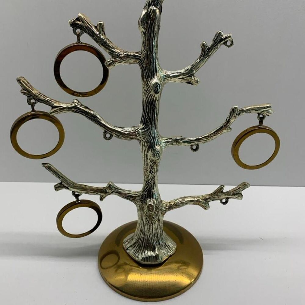 Solid Brass Tree Jewelry Display Stand Free Standing Brass/Gold tone/Silver